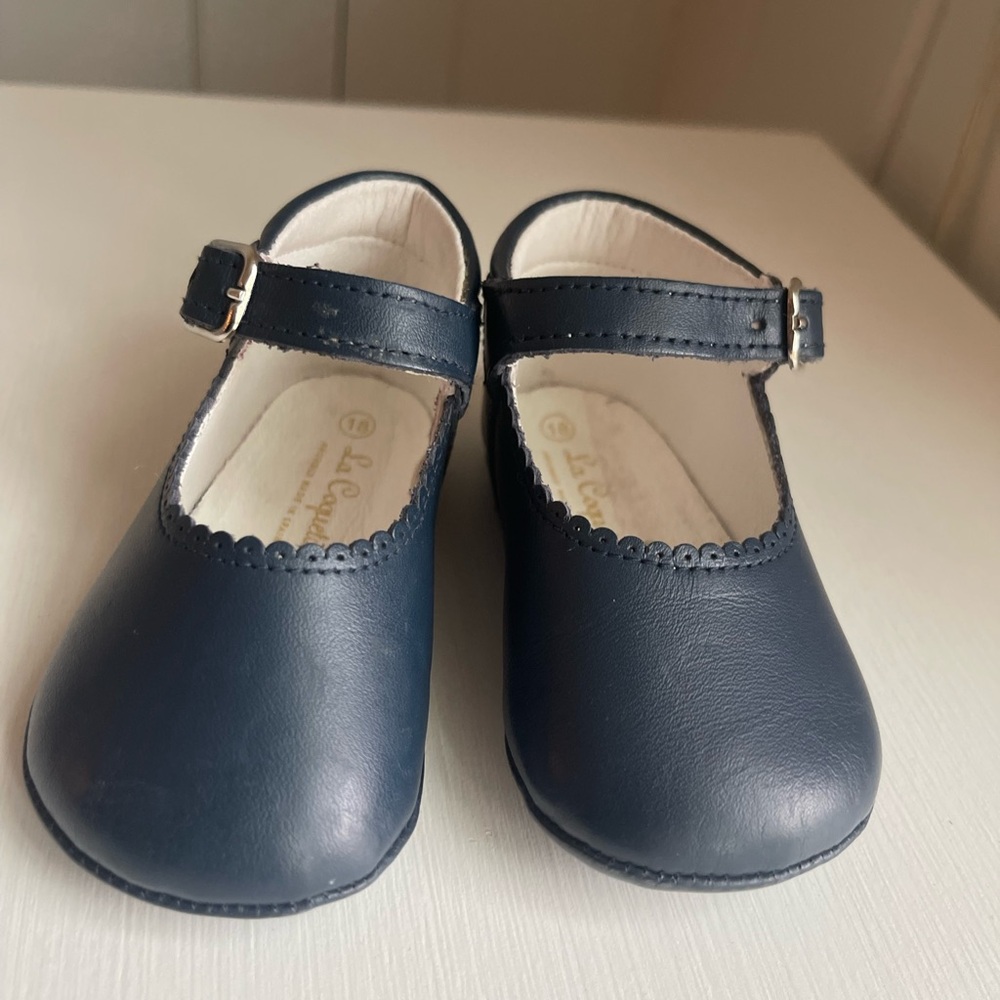 Toddler Navy Mary Jane Dress Shoes with Buckle Strap